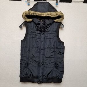 Burton Vest Womens Medium Black Quilted Puffer Dry Ride Ski Snowboarding‎ Hooded